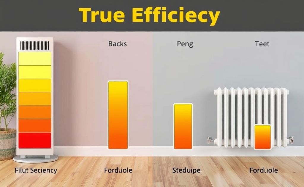 True efficiency of electric heater types