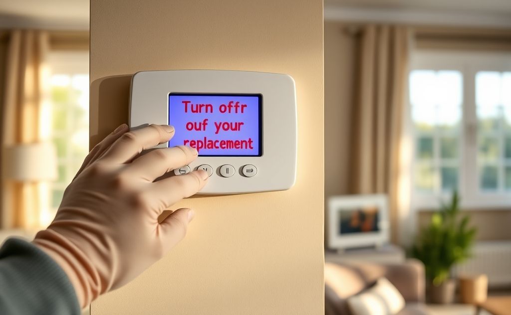 Turn off power before thermostat replacement