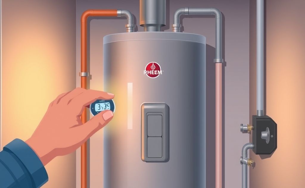 Turn on Rheem gas water heater system