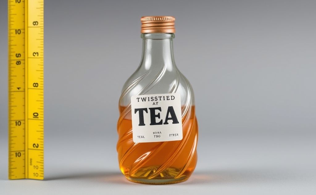 Twisted Tea bottle with measurement details