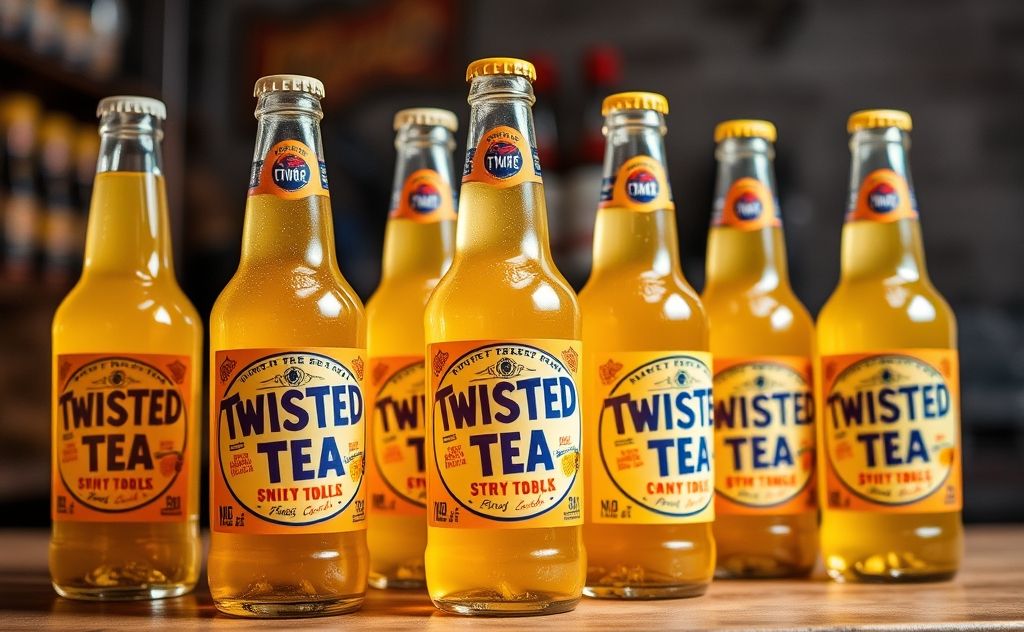 Twisted Tea bottles with a fun party vibe.