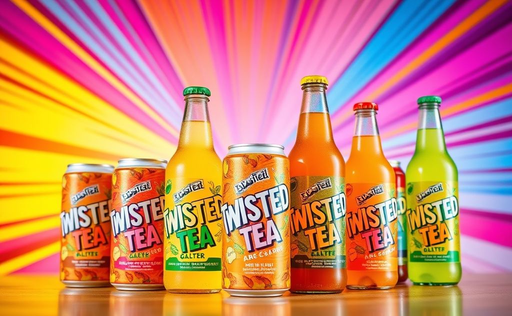 Twisted Tea flavors with vibrant colors and styles