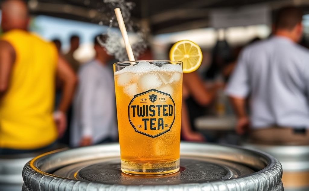 Twisted Tea keg with refreshing drink and party vibe