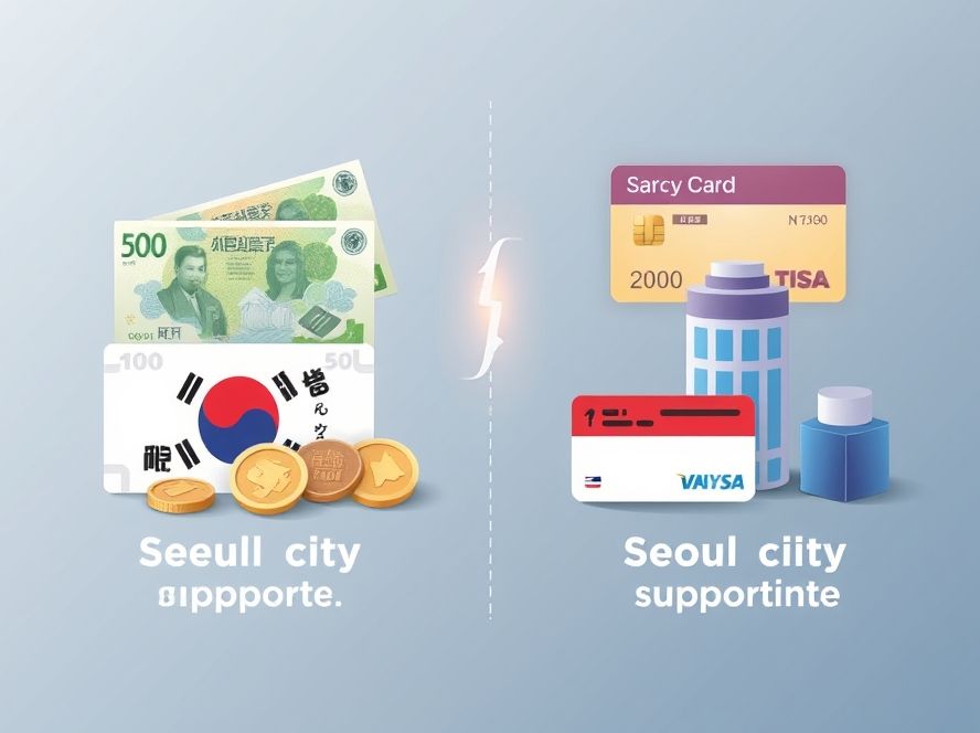 국가와 서울시 지원금이 각기 다른 시스템으로 존재함을 시각적으로 보여줍니다.