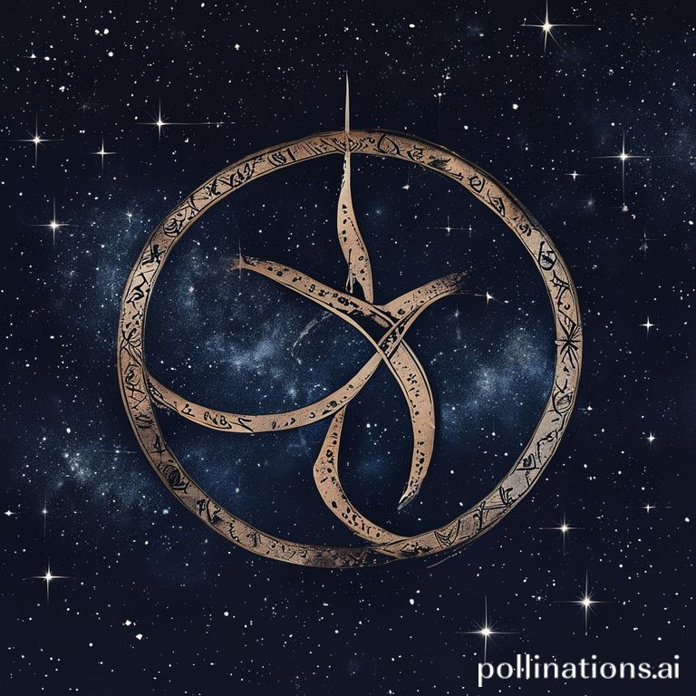 Aşk ve uyumu temsil eden iç içe geçmiş iki burç sembolü, yıldızlı gece gökyüzüne karşı