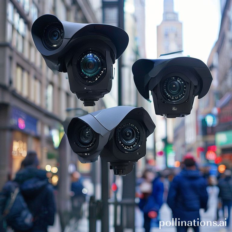 Two UK surveillance cameras on a street corner, representing the nationwide facial recognition rollout and its privacy implications.