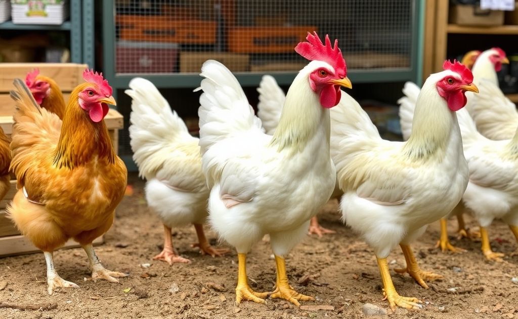 Types of chickens at Tractor Supply store