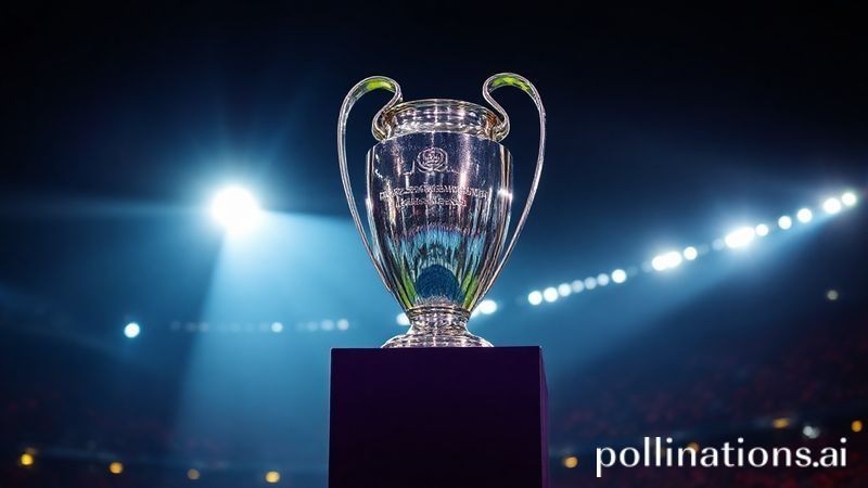 Close-up of the shining UEFA Champions League trophy, a symbol of European football dominance
