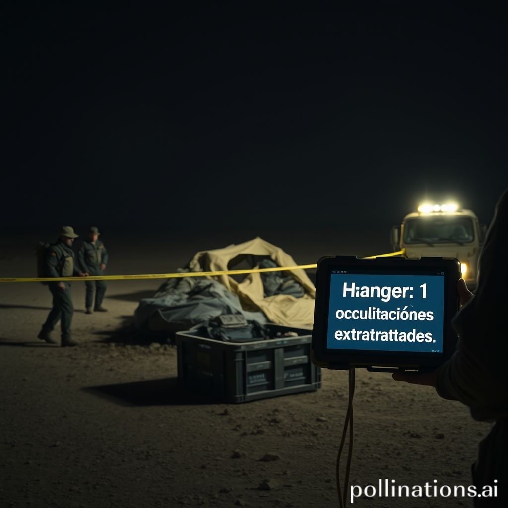 Escena de encubrimiento en Hangar 1: Accidentes y Ocultaciones Extraterrestres Revelados
