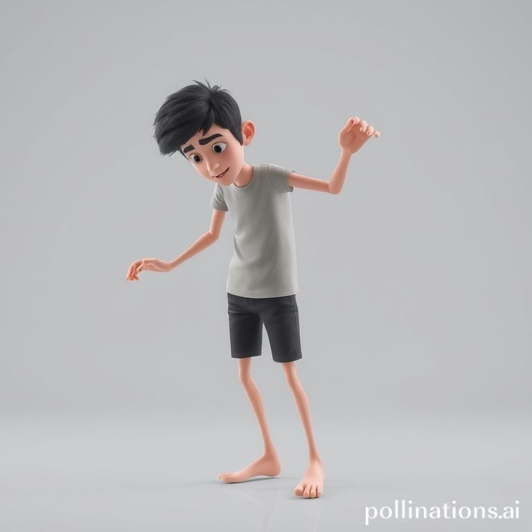 Animação de personagem 3D no Blender com rig visível, demonstrando movimento fluido e sistema de esqueleto.
