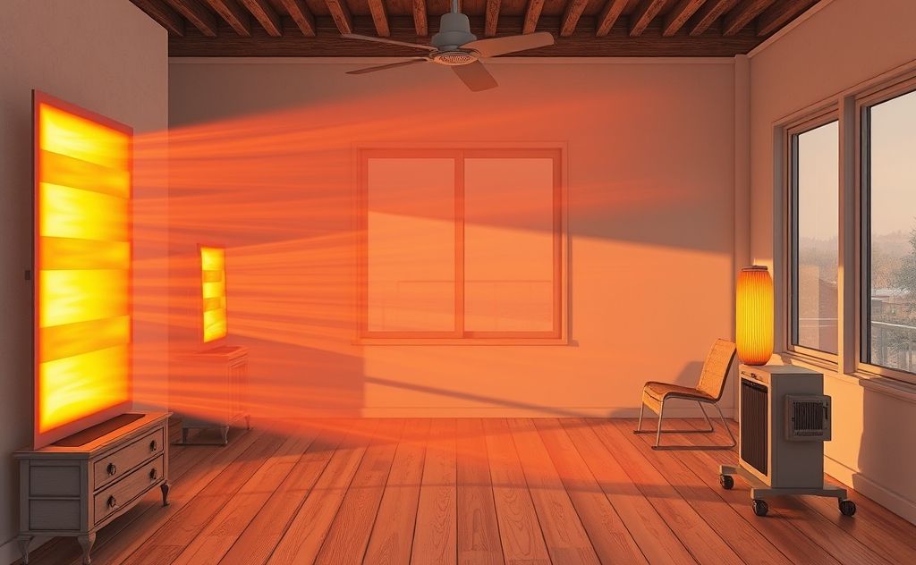 Uneven heat spreads from radiant heaters.
