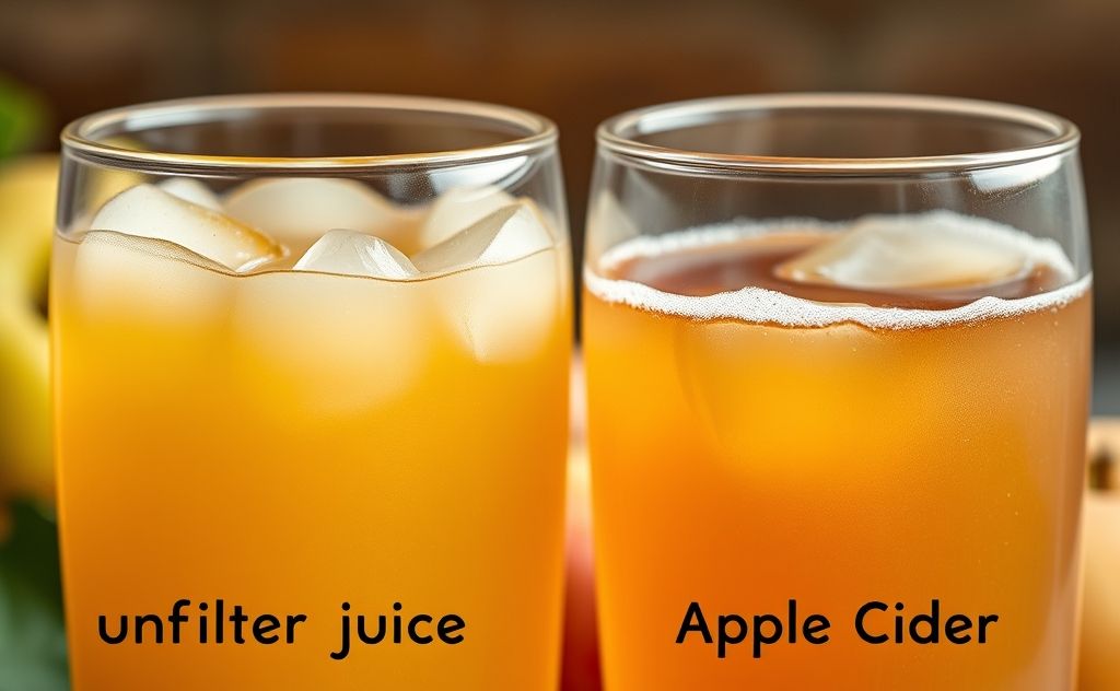 Unfiltered apple juice versus apple cider taste texture