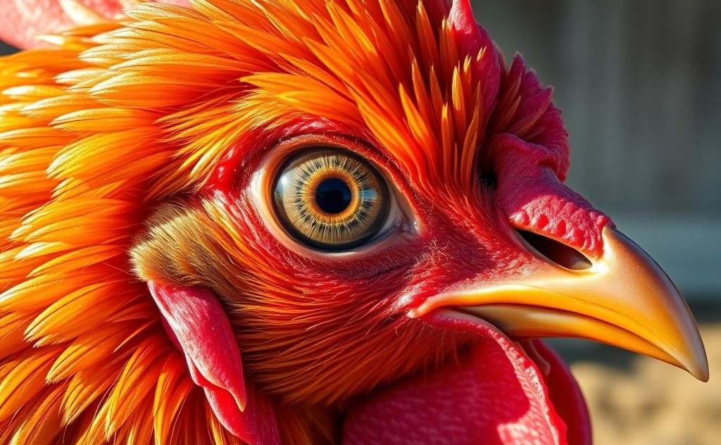 Unique chicken vision features and colors
