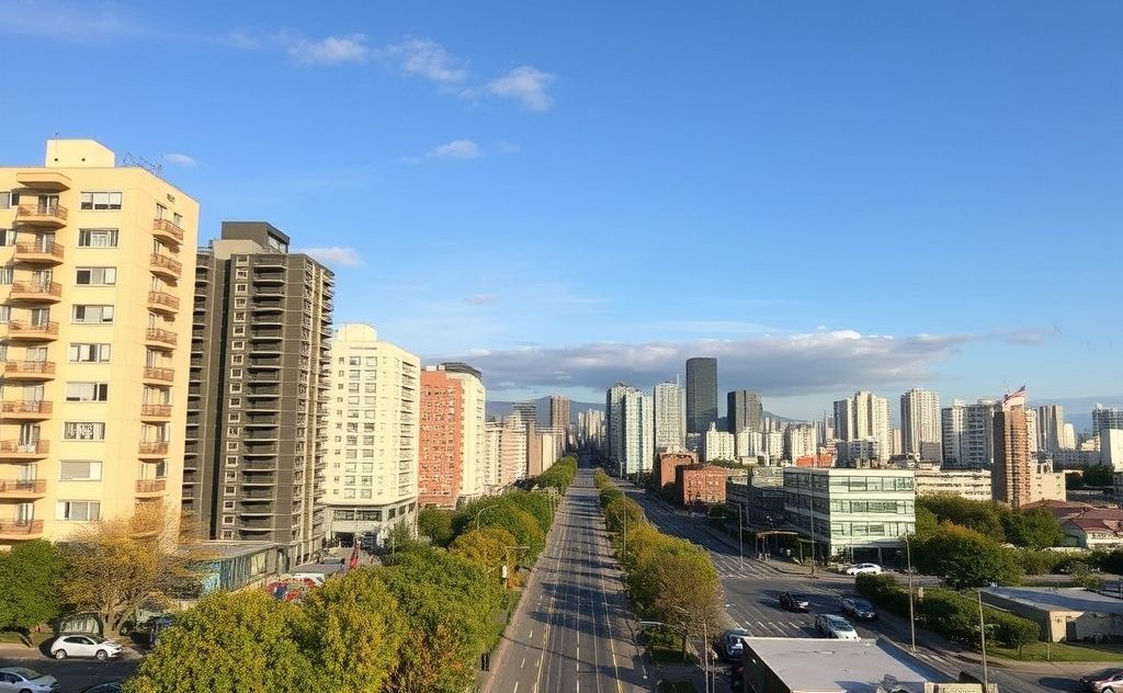 Urban temperature changes throughout the day