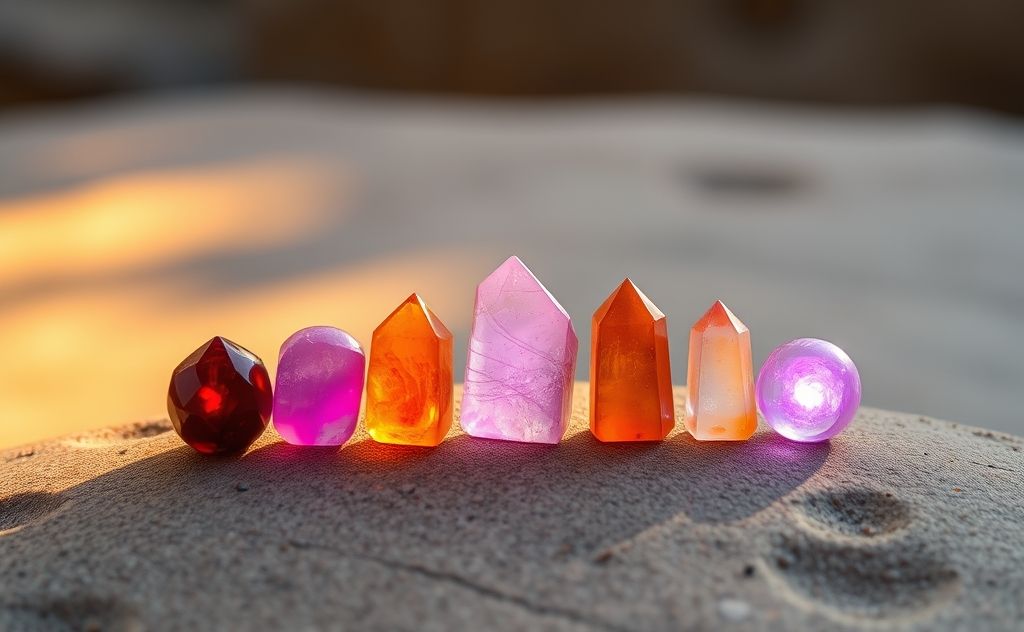 Use seven chakra stones for balance and energy