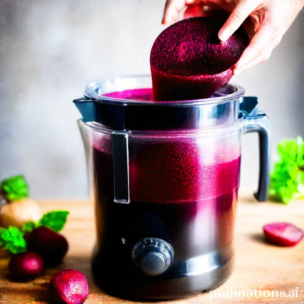 Freshly juiced beetroot with a smooth texture