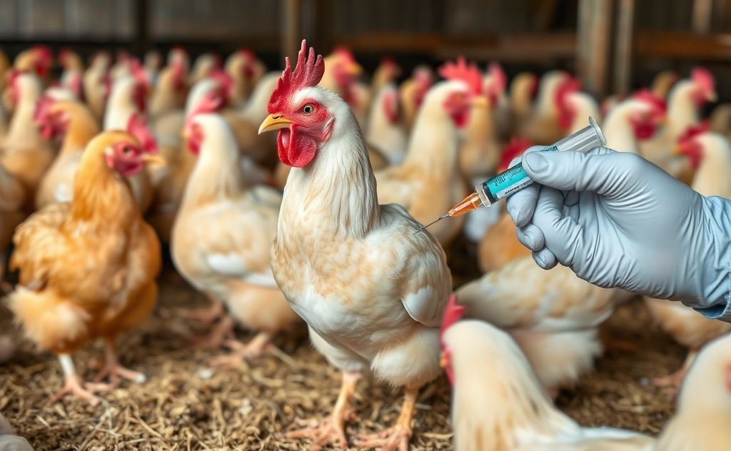 Vaccination techniques for healthy chickens