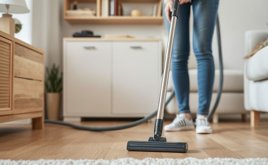 Vacuum cleaner noise levels in a home setting.