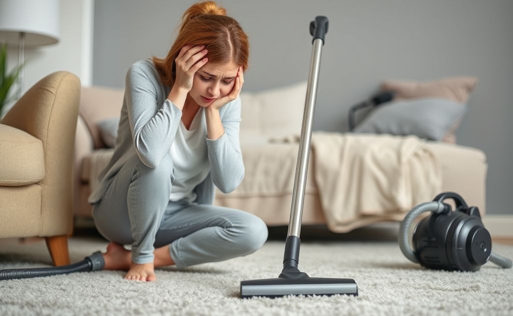 Vacuum cleaner use linked to headaches and discomfort.