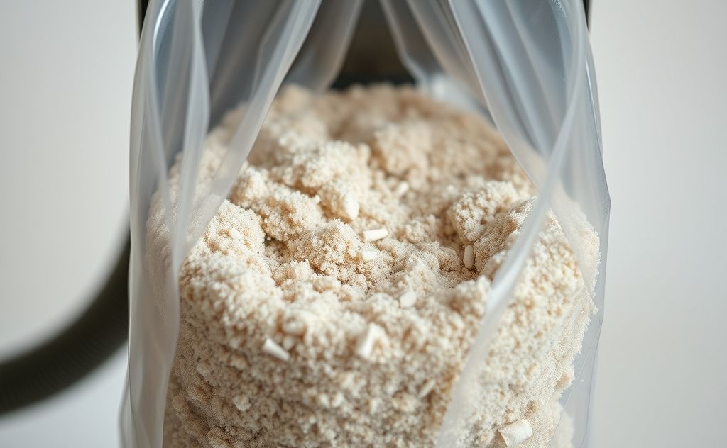 Vacuum dust unsuitable for composting materials