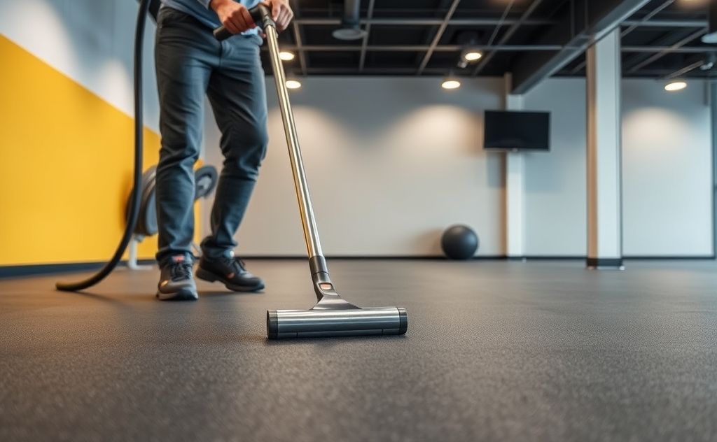 Vacuum for rubber floors, enhance gym longevity