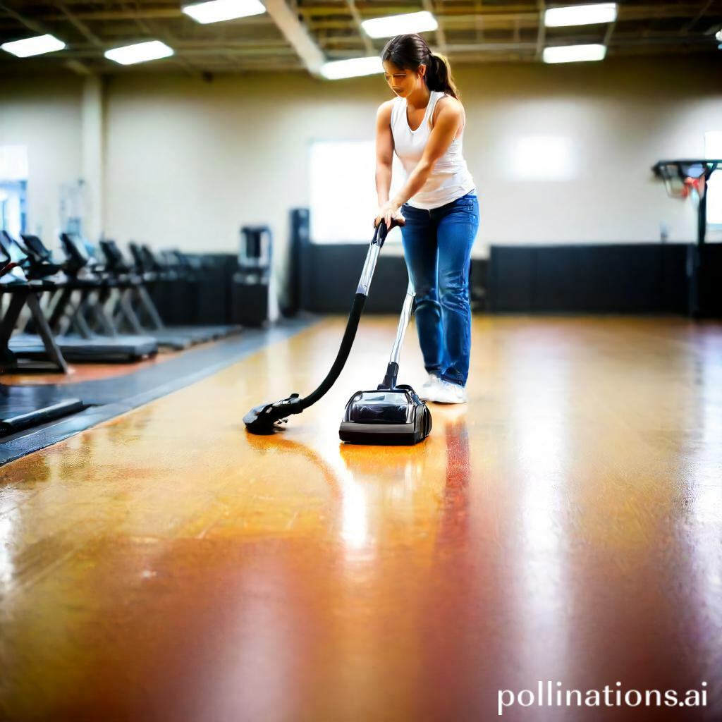 vacuuming gym floors with delicate coatings