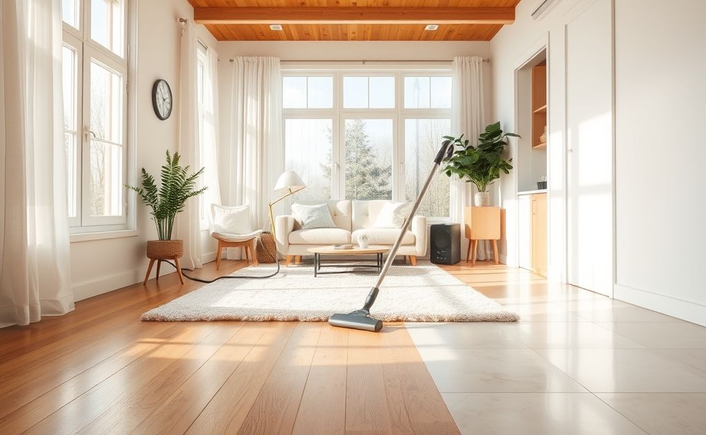 Vacuuming various floor types daily benefits cleanliness