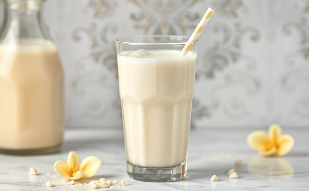 Vanilla milkshake with milk and flavoring only
