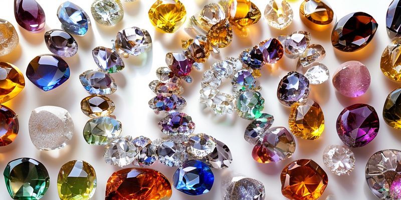 Çeşitli cilalı değerli taşlar spiral desende düzenlenmiş, doğal ışık