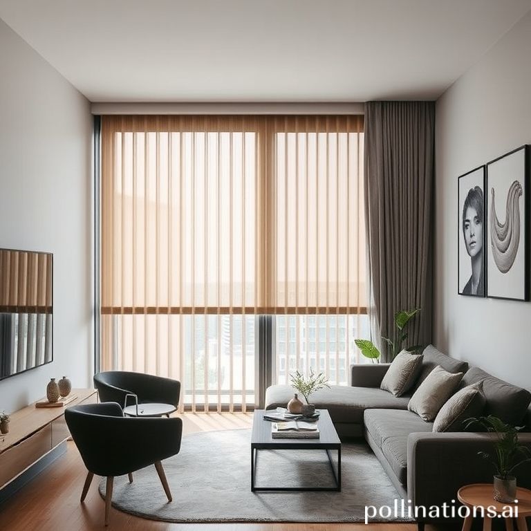 Vertical blind jendela lebar apartemen Depok