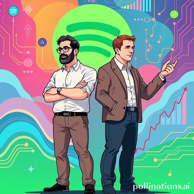 Spotify co-CEOs Alex Norström and Gustav Söderström lead, with founder Daniel Ek as chairman guiding strategy.