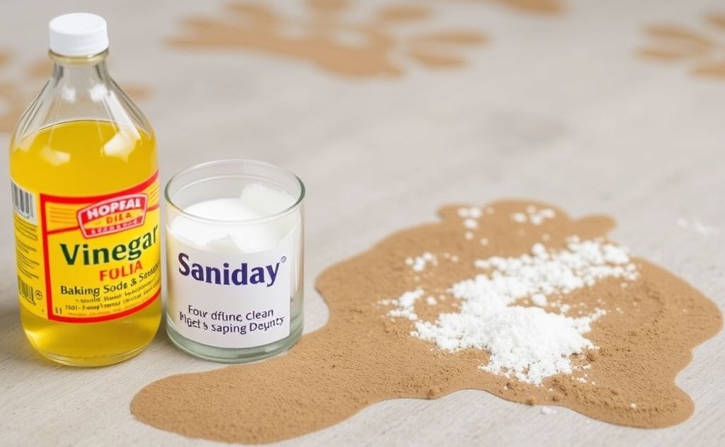 Vinegar and baking soda clean pet stains