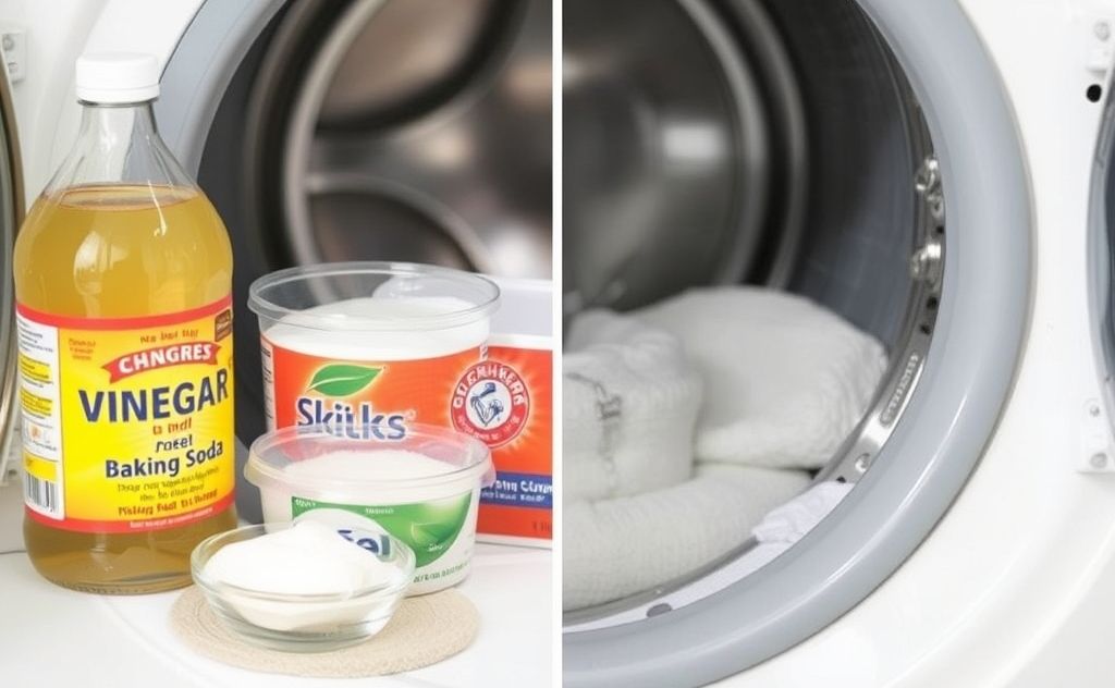 Vinegar and baking soda deep clean washing machine