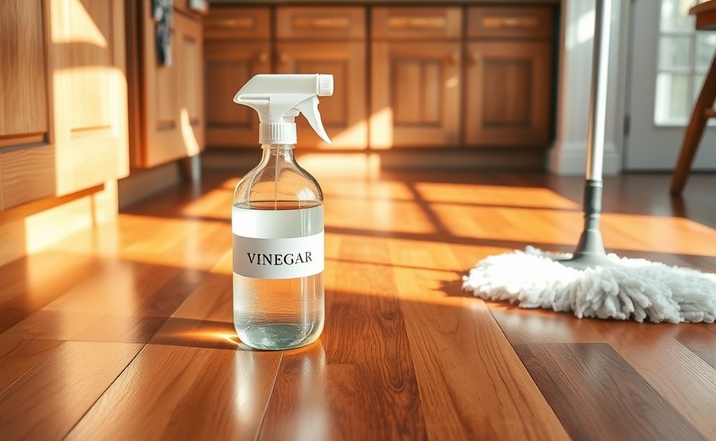 Vinegar cleaning solution for hardwood floors