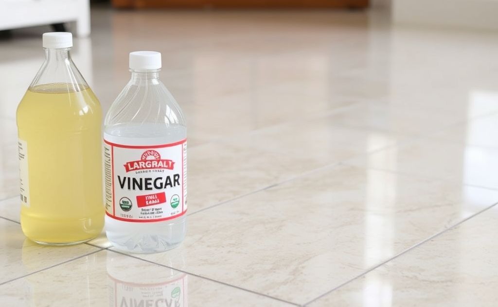 Vinegar cleaning solution for shiny floors