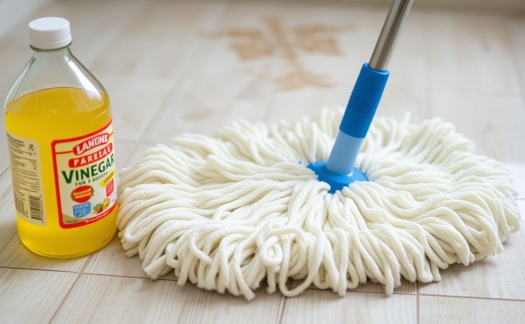 Vinegar mop cleaning stubborn stains easily