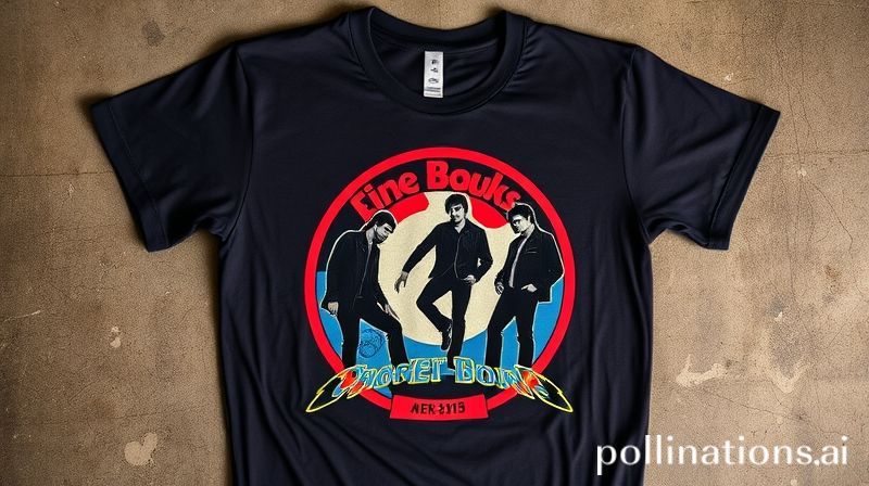 Kaos band vintage 90an flatlay