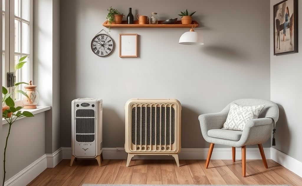 Vintage heater blends with modern interior style