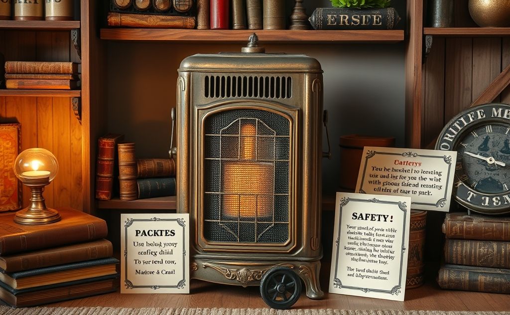 Vintage heater decor with safety tips and ideas
