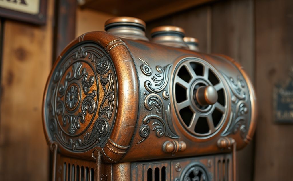 Vintage heater design with unique styling elements