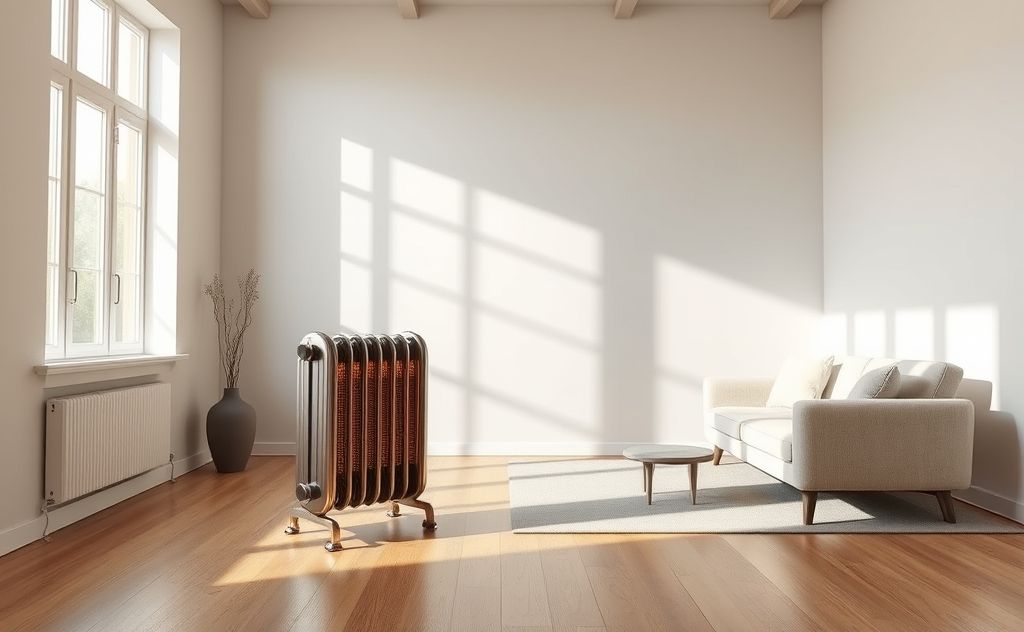 Vintage heater in a minimalist home setting