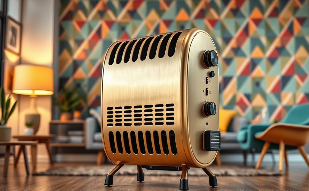 Vintage heater in modern retro design