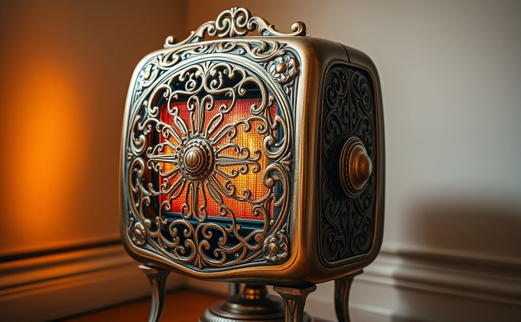Vintage heater with intricate design details