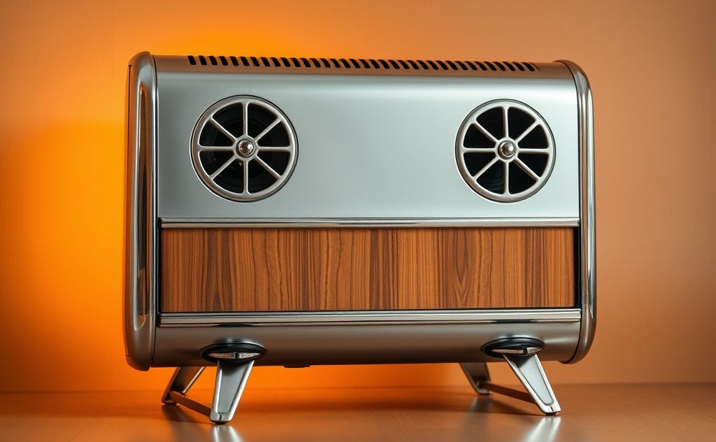 Vintage modern heater with retro design elements