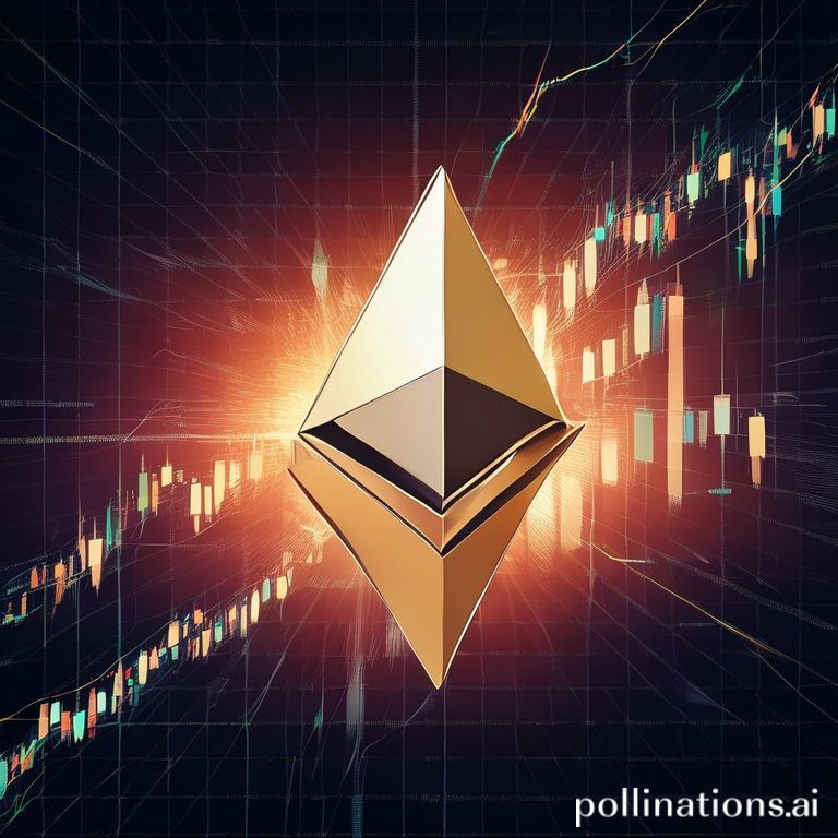 Grafik harga Ethereum (ETH) menunjukkan volatilitas pasar, dengan indikator teknikal dan fundamental yang memengaruhi pandangan analis.
