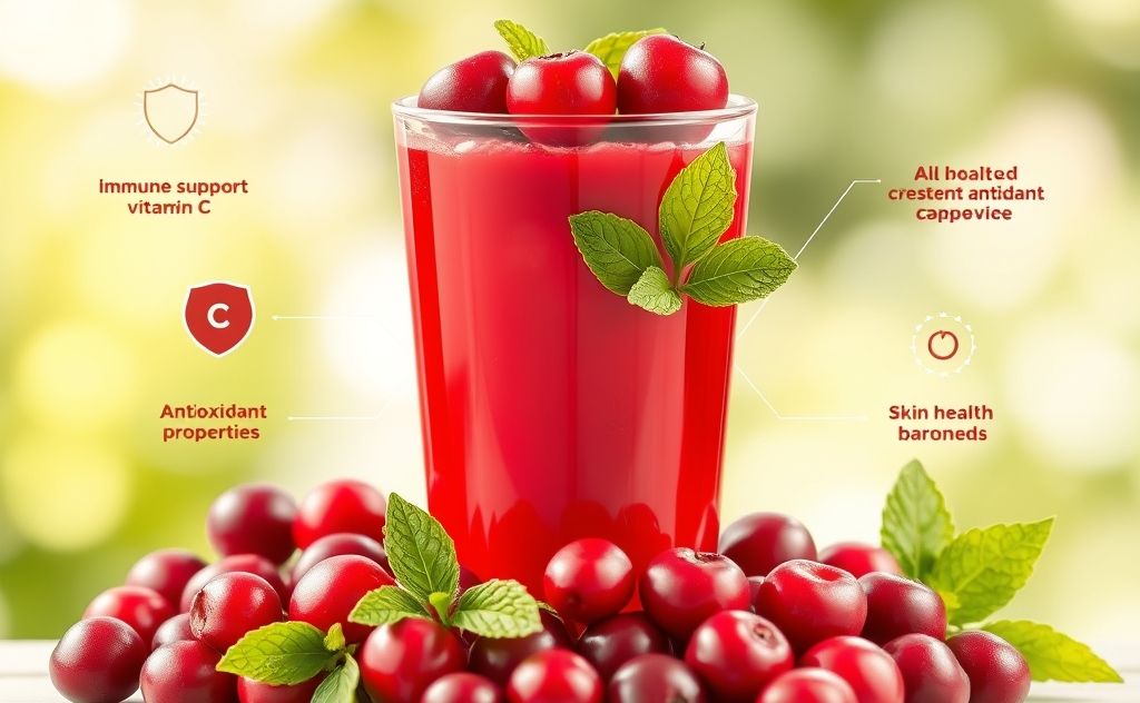 Vitamin C benefits in cranberry juice consumption