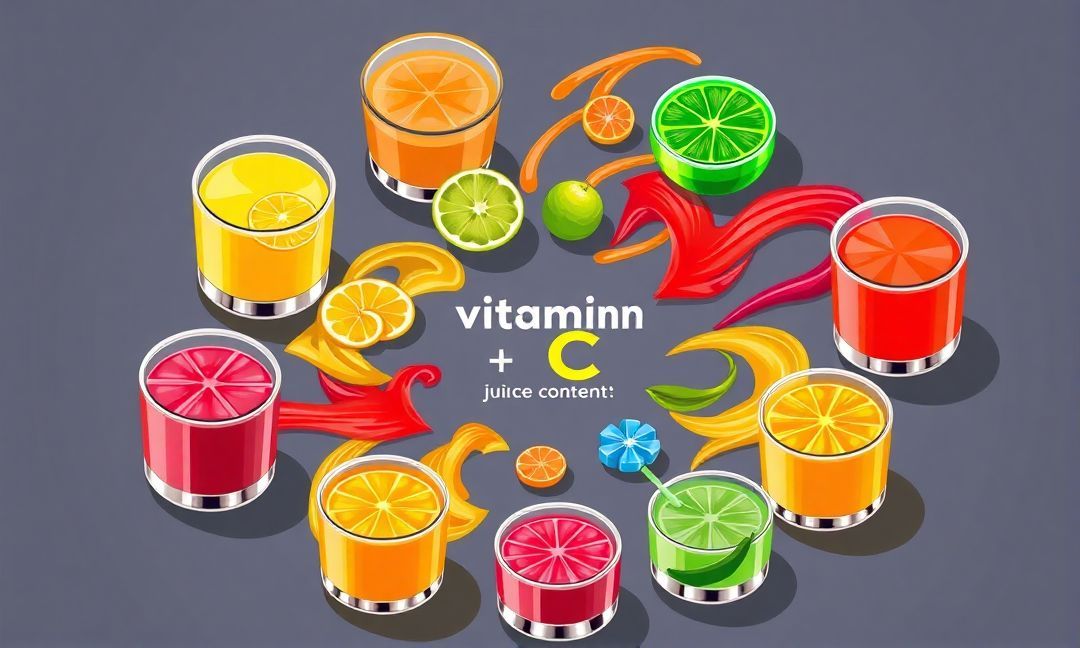 Vitamin C content comparison in juices