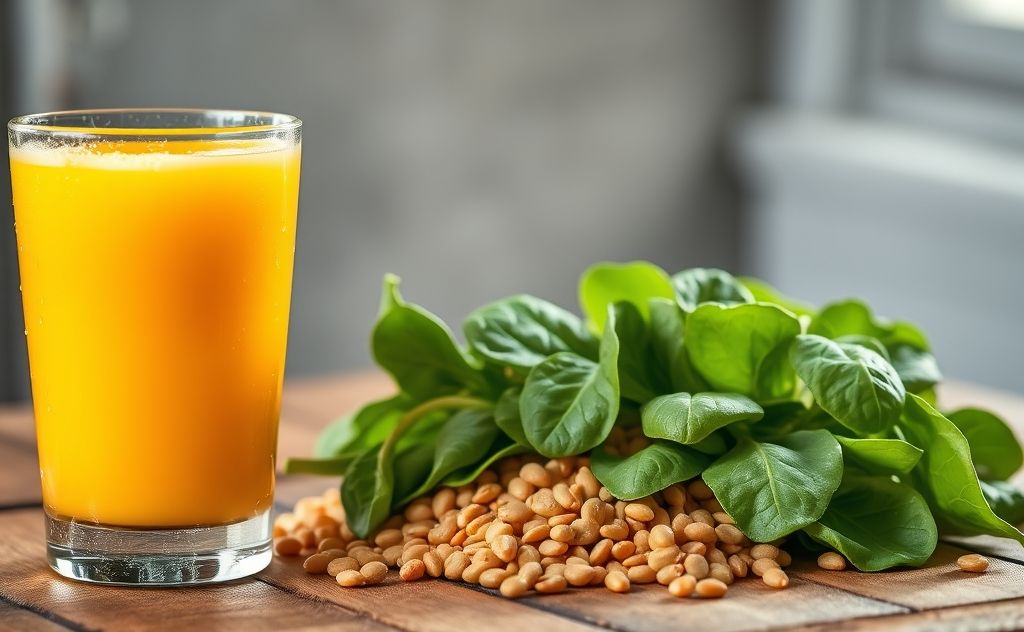 Vitamin C enhances iron absorption in juice