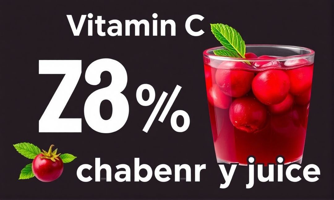 Vitamin C percentage in cranberry juice