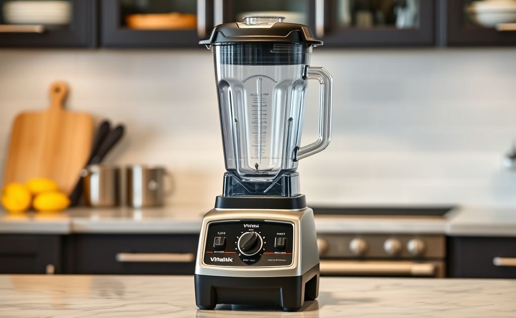 Vitamix V1200 blender on display in a kitchen setting